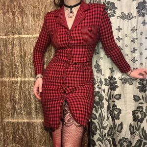 Checkered Goth 80’s Blazer Dress